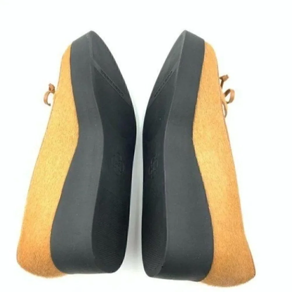 Bernardo Antwerp Platform loafer 7 tan pony hair